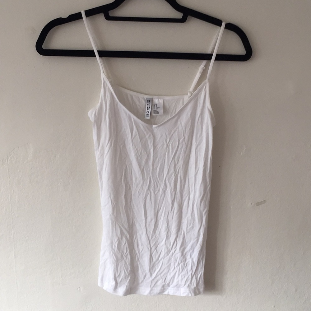 white spaghetti strapped tank